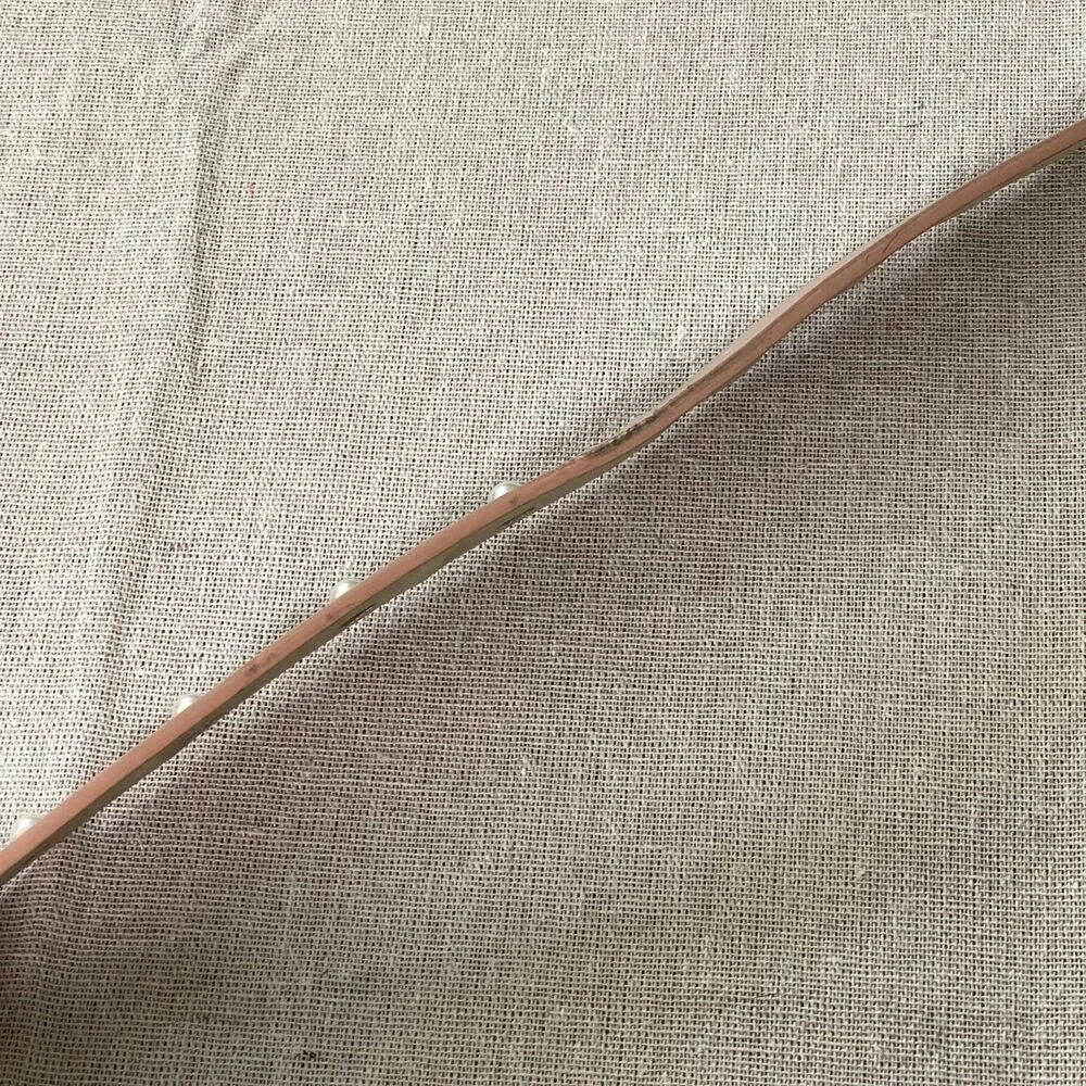 Blush Pink Vegan Leather Belt with Faux Pearl Studs ~39